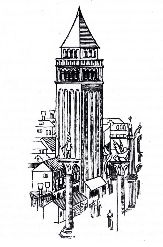 Campanile di San Marco: 1200 anni di storia straordinaria, curiosità e info utili per visitarlo 3 campanile di san marco prima del 1489 - Venezia